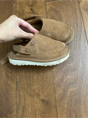 UGG Chestnut Suede Slide Clog with Cream Sole